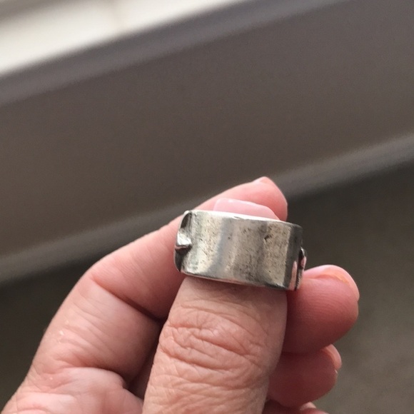 Avant garde ring with stars silver pewter size 7 1/2 - Picture 5 of 6